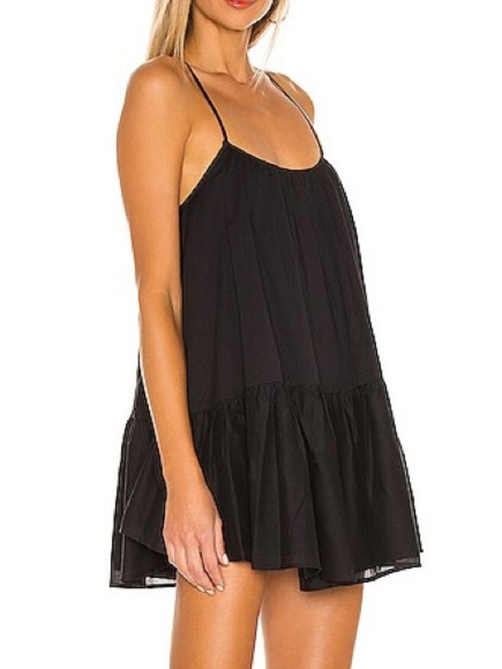 Revolve Lovers and Friends Loki Babydoll Mini Dress Black